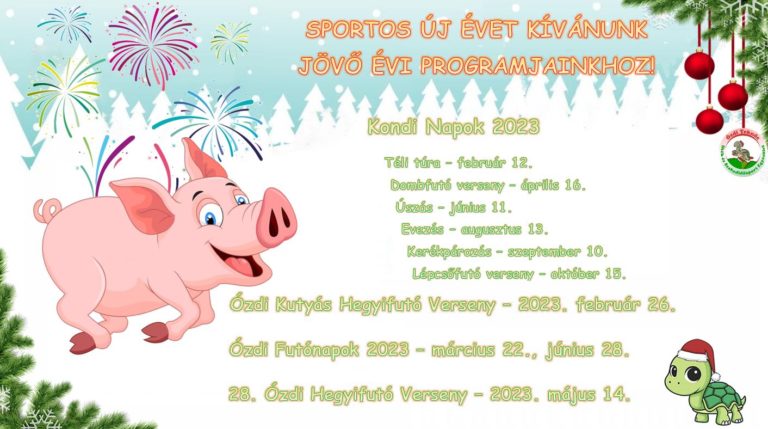 SPORTOS ÚJ ÉVET KÍVÁNUNK JÖVŐ ÉVI PROGRAMJAINKHOZ!​